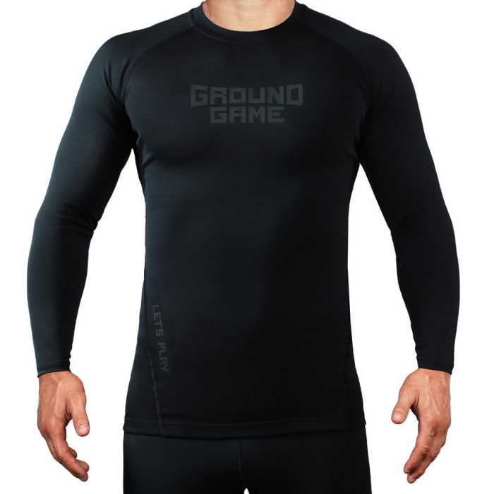 Рашгард - Ground Game - RASHGUARD Athletic Shadow (BLACK) LONG SLEEVE